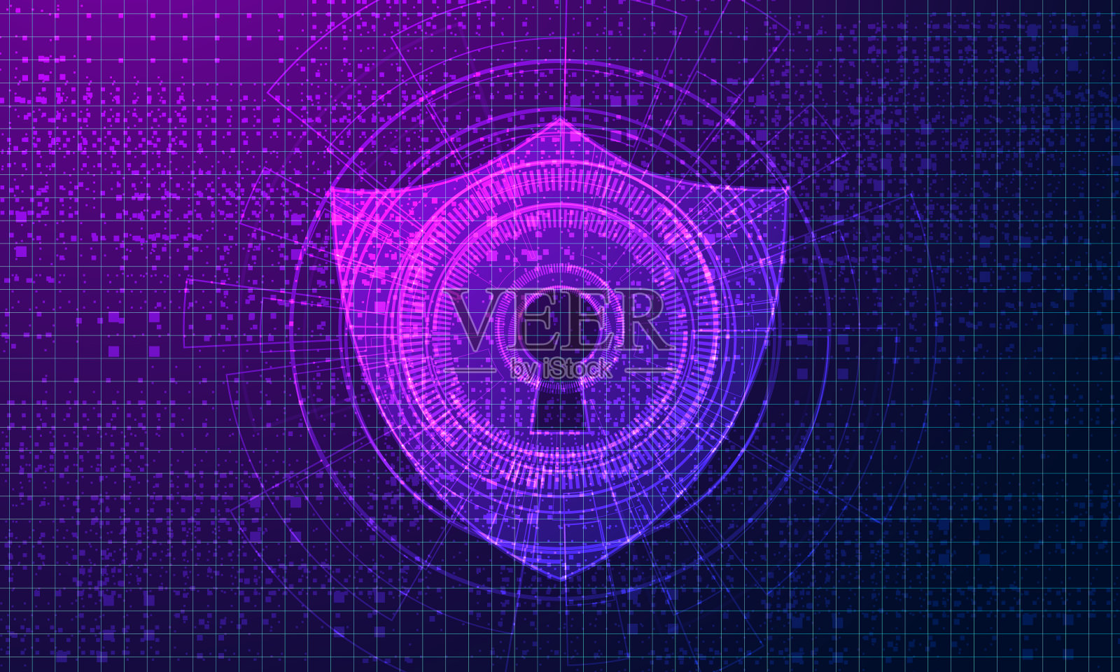 网络安全技术概念,Keyhole图标,个人数据,插画图片素材