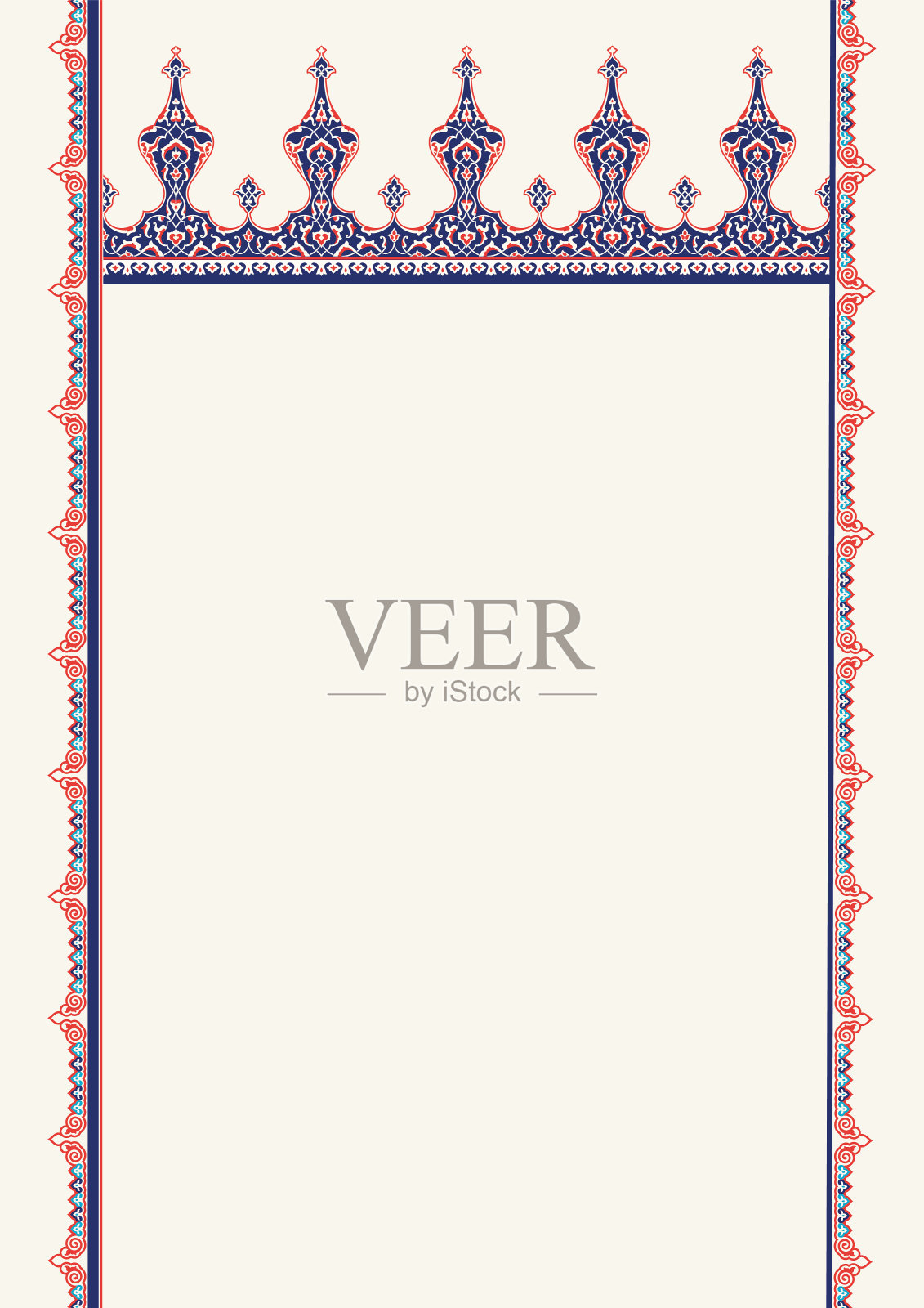 伊斯兰花框架,高级A4矢量插图模板页封面插画图片素材