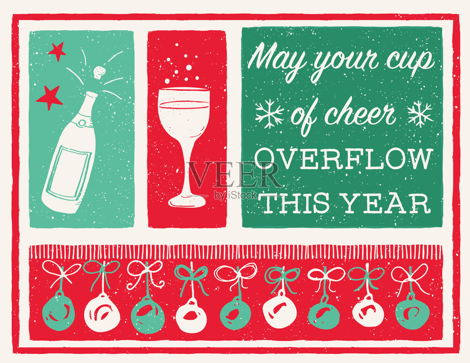 有趣的复古圣诞卡片模板插画图片素材