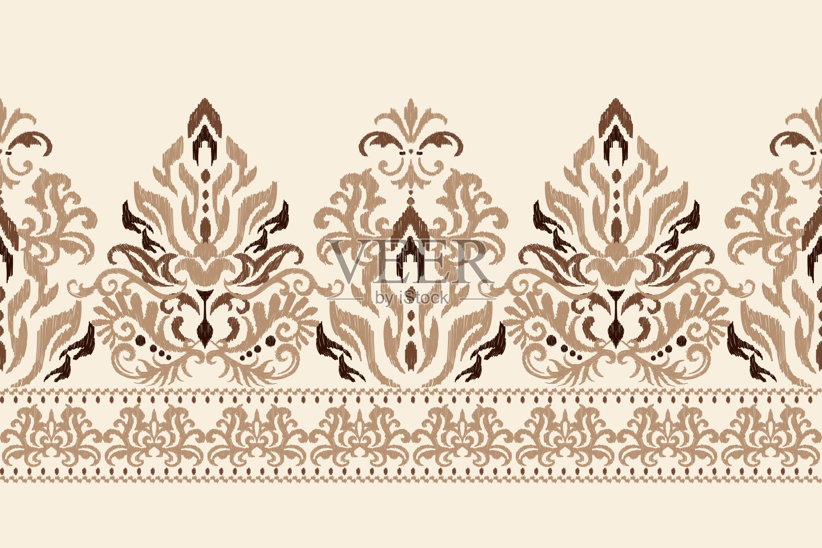 印度伊卡特花佩斯利刺绣插画图片素材