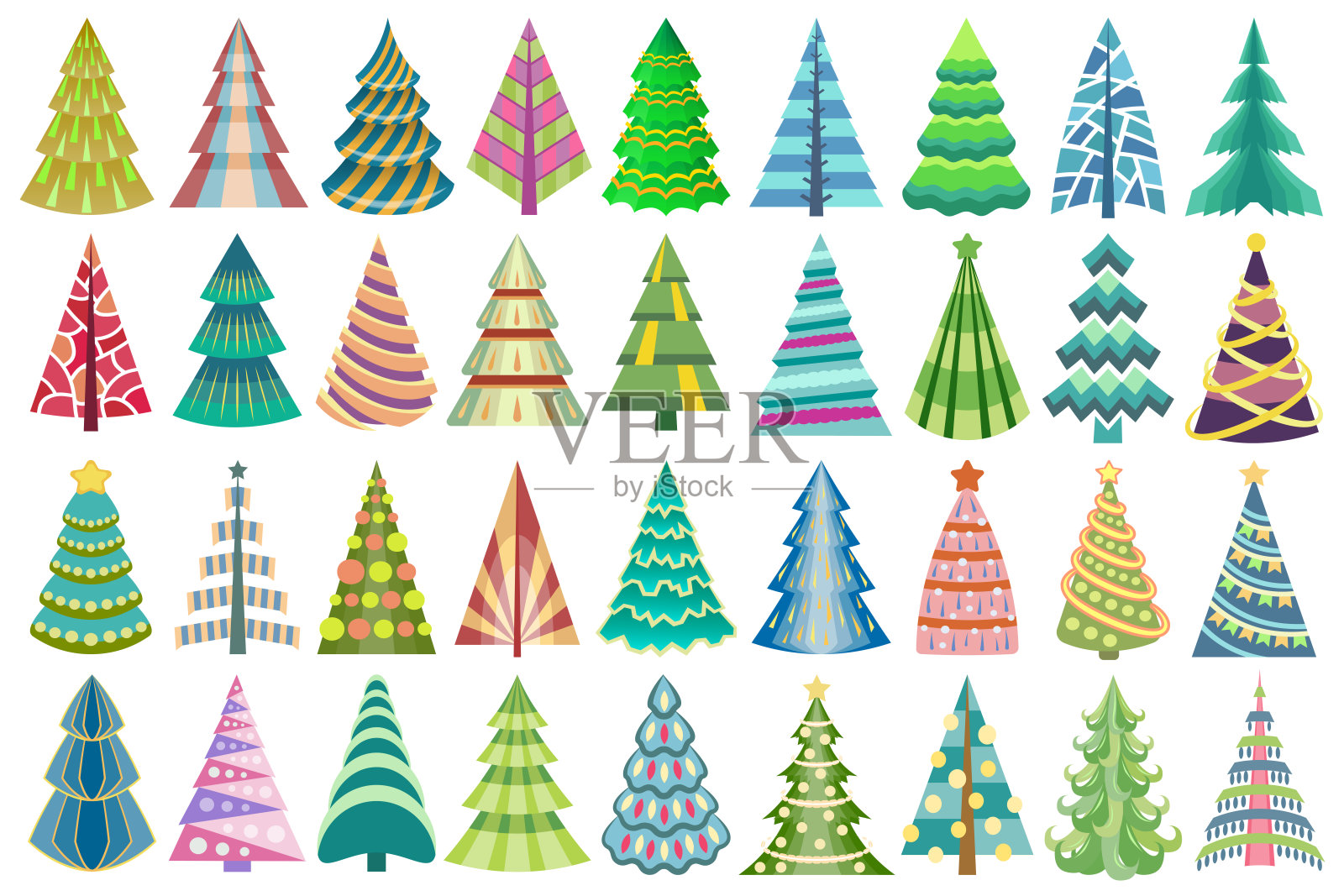 圣诞树插画套装插画图片素材