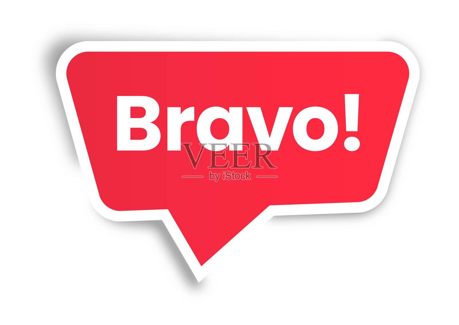 Bravo -标志,图标,语音泡沫股票矢量插图。插画图片素材