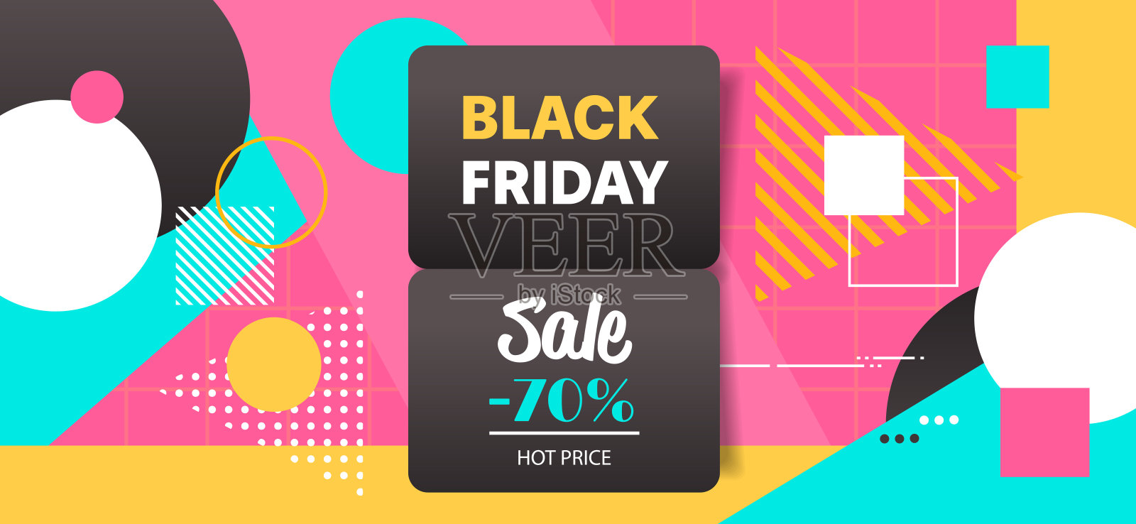 黑色星期五特惠特卖海报购物传单节日促销热门价格折扣横幅插画图片素材