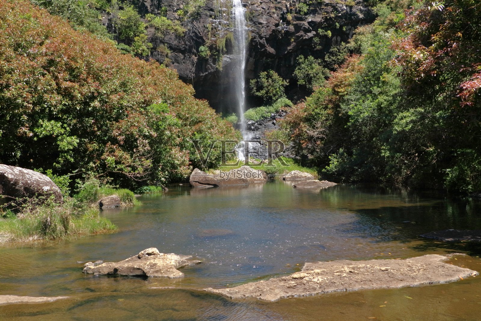 最大的绢毛猴瀑布照片摄影图片
