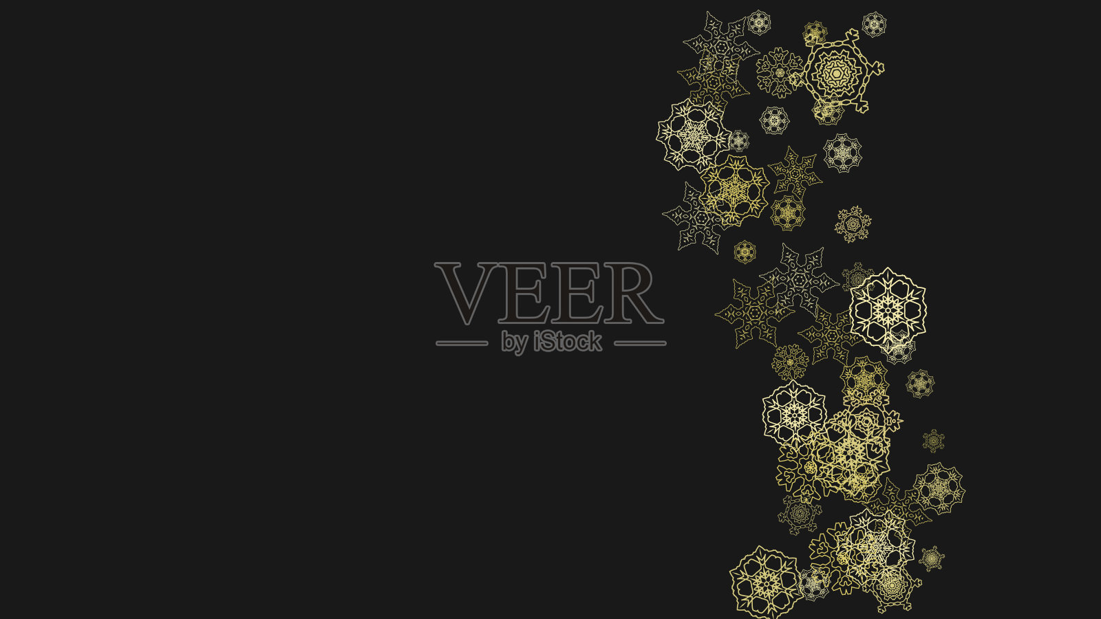 圣诞节和新年的雪花插画图片素材