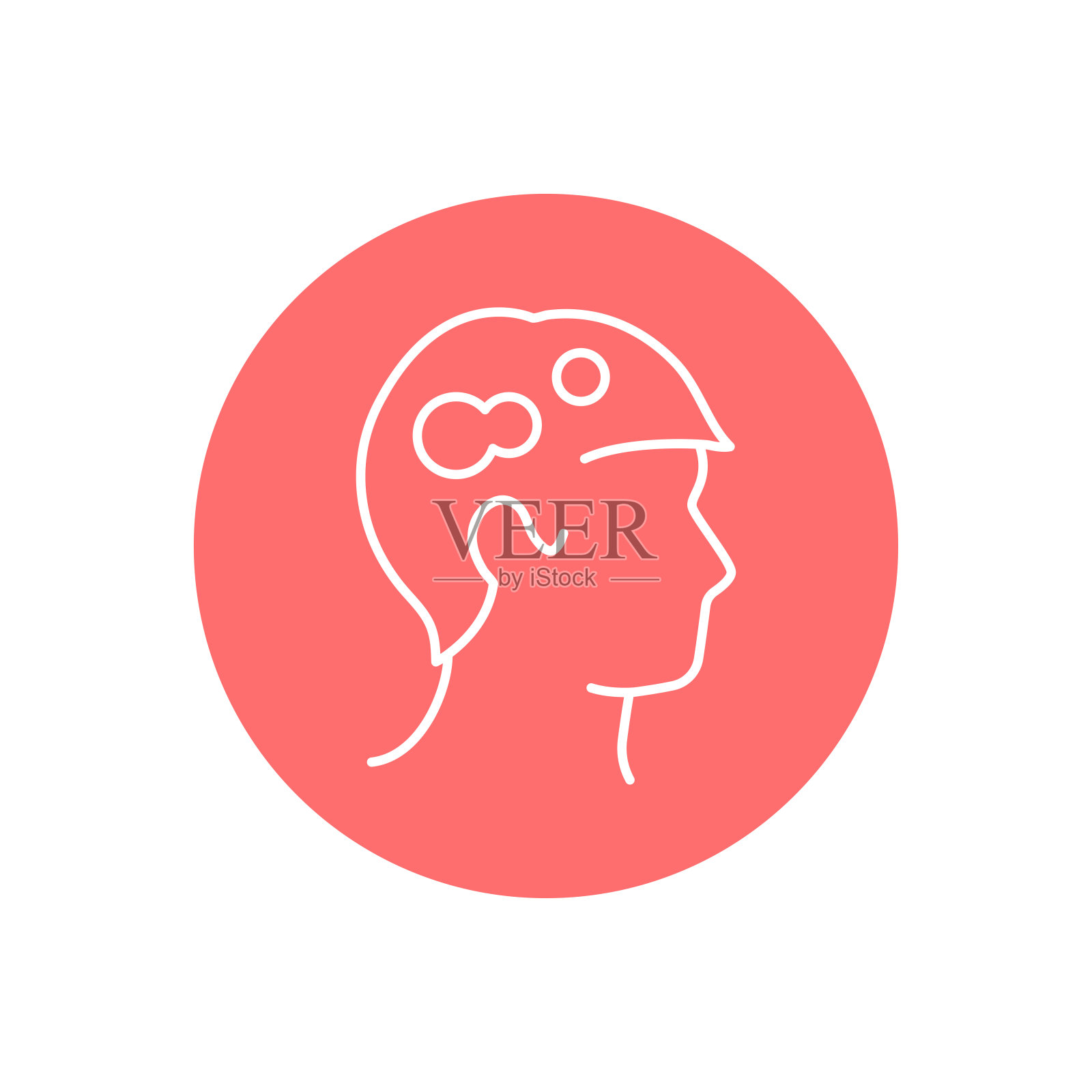 毛癣黑线图标。皮肤科疾病。插画图片素材