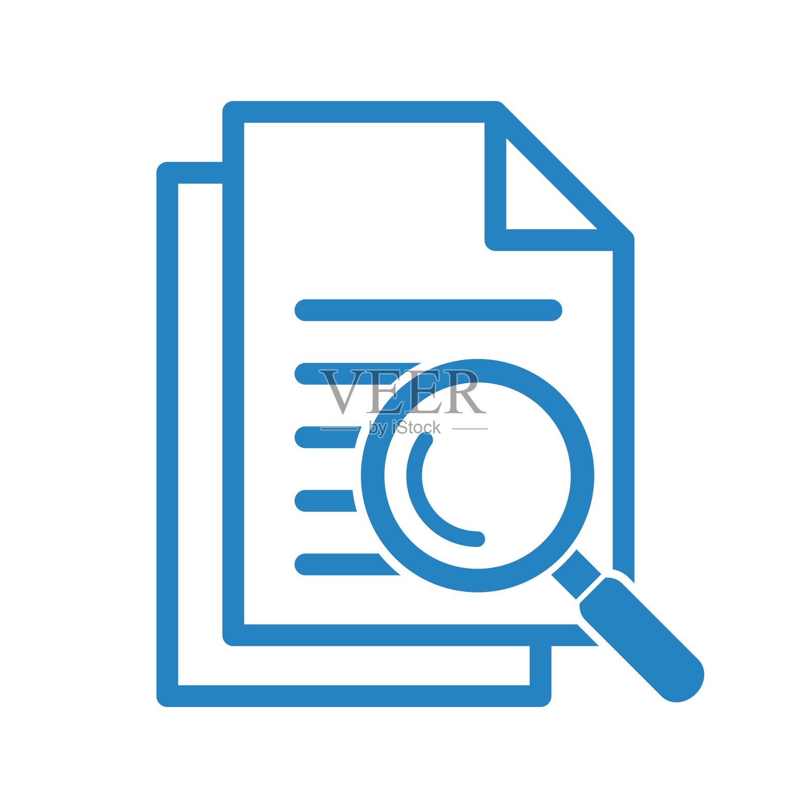 用放大镜记录文件。插画图片素材