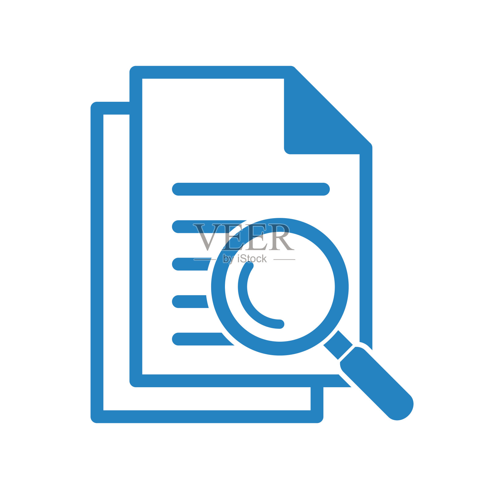 用放大镜记录文件。插画图片素材