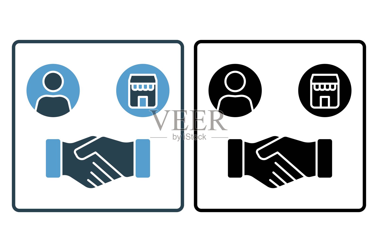 客户关系图标。与营销相关的图标。固体图标样式。简单的矢量设计可编辑插画图片素材