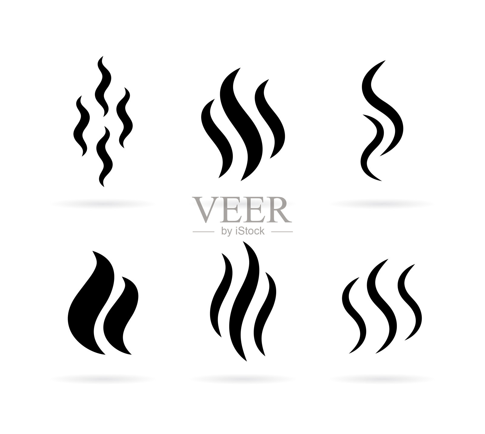 气味气味矢量图标,烟雾符号插画图片素材