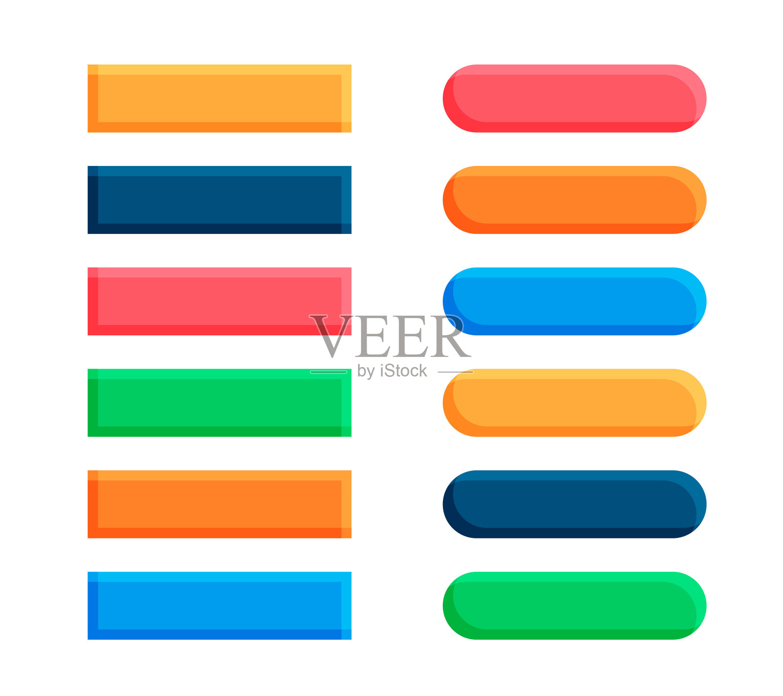 收集空白网页按钮元素图标设计插画图片素材