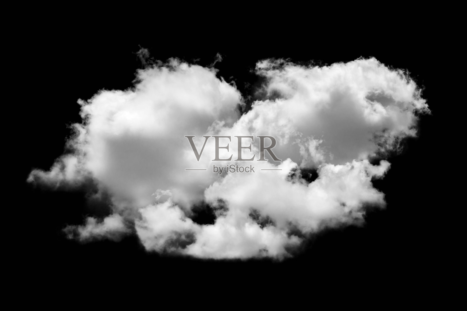 白色的云孤立在黑色的背景,纹理烟雾,刷效果照片摄影图片