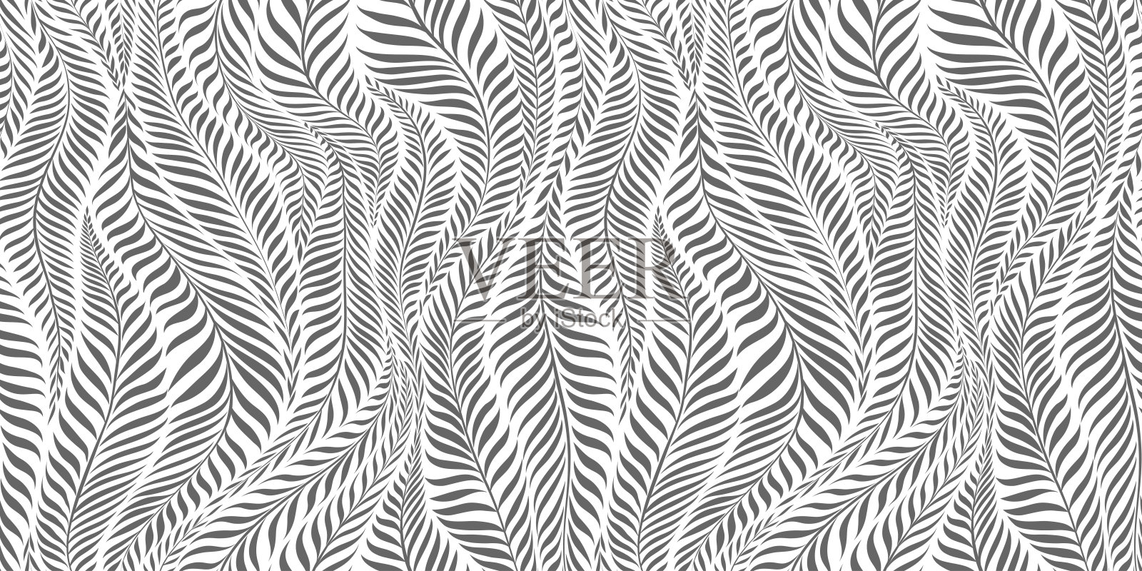 无缝图案与树叶。抽象的花卉背景。矢量插图。插画图片素材