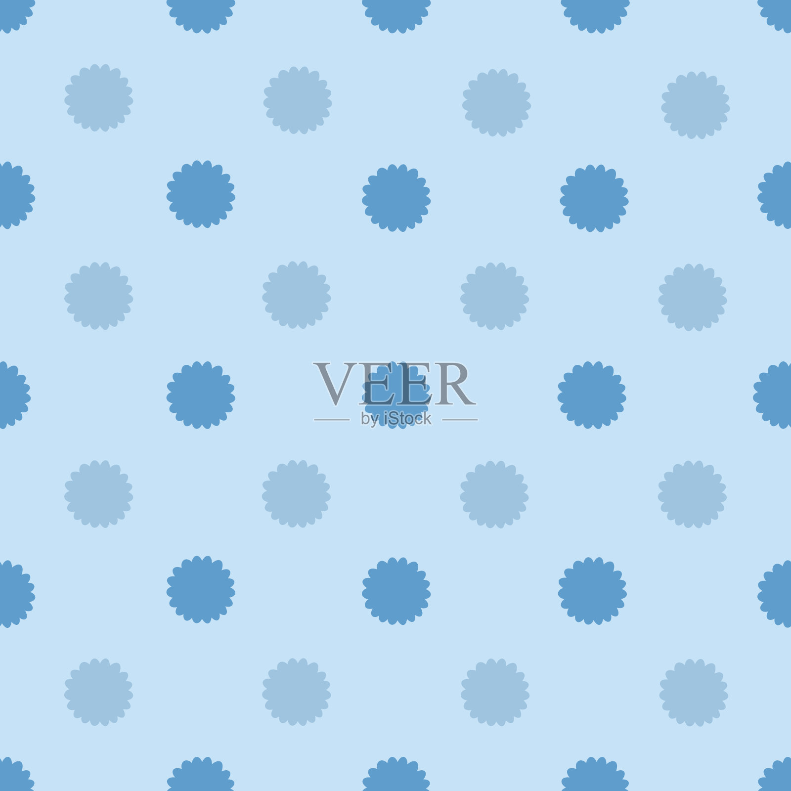 手绘蓝点无缝图案插画图片素材