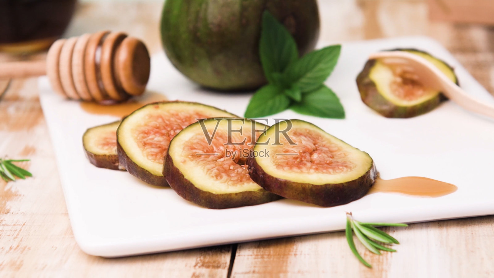 无花果和蜂蜜照片摄影图片