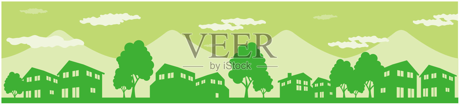 城市景观矢量线插图插画图片素材