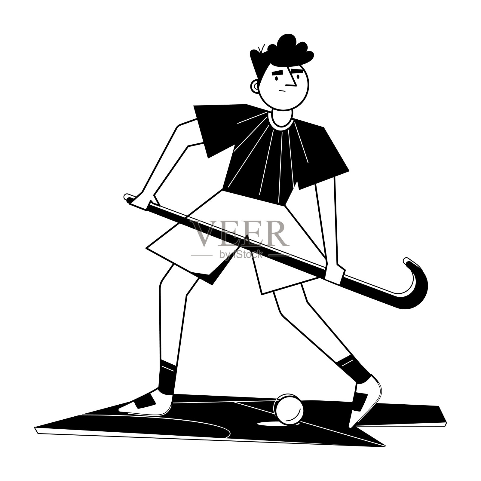 曲棍球插画图片素材