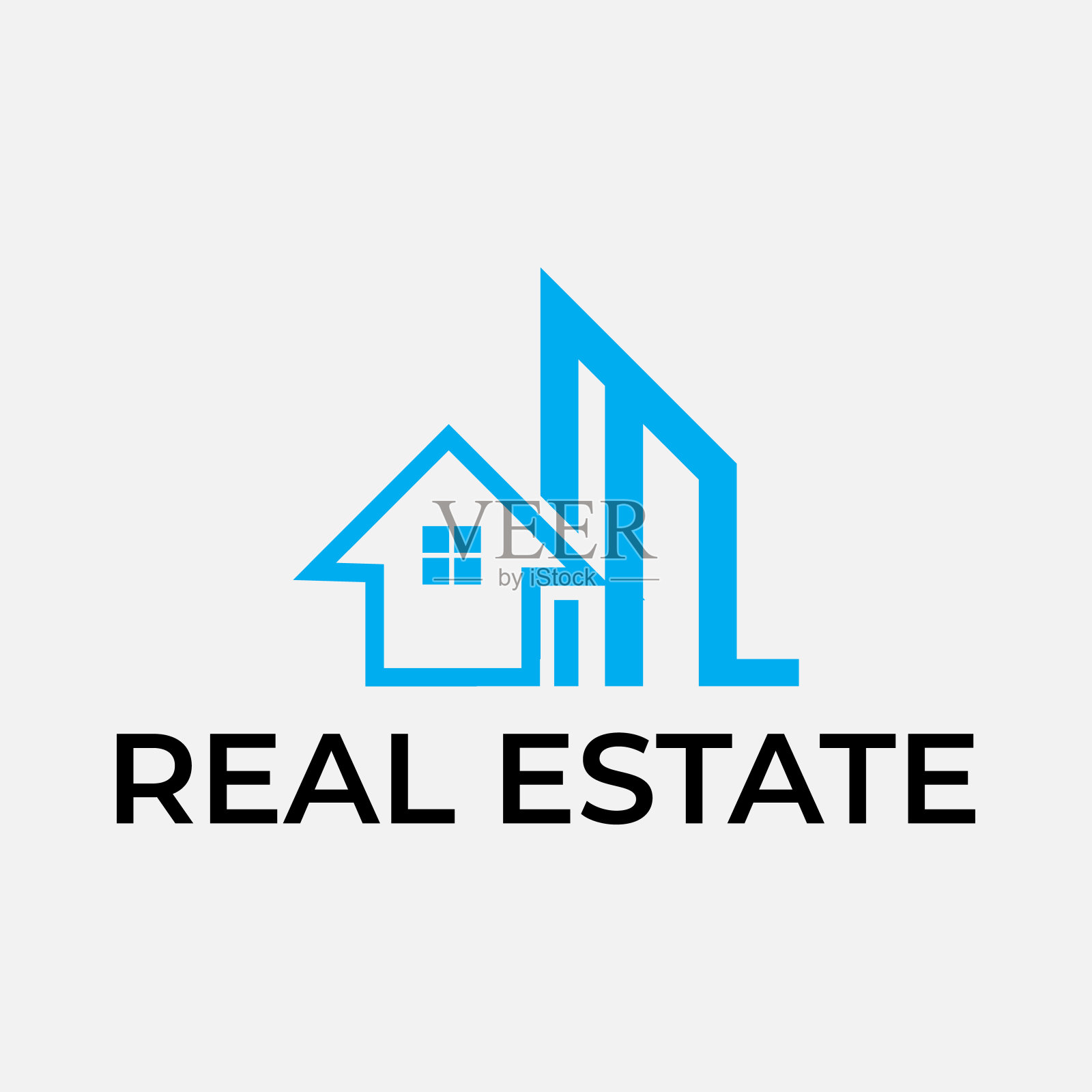 抽象房地产房屋标志设计模板插画图片素材