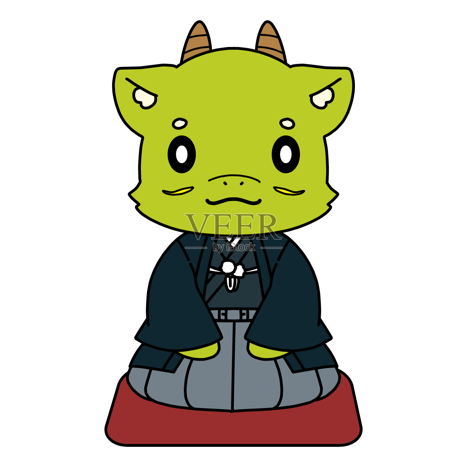 龙穿和服的插画素材插画图片素材