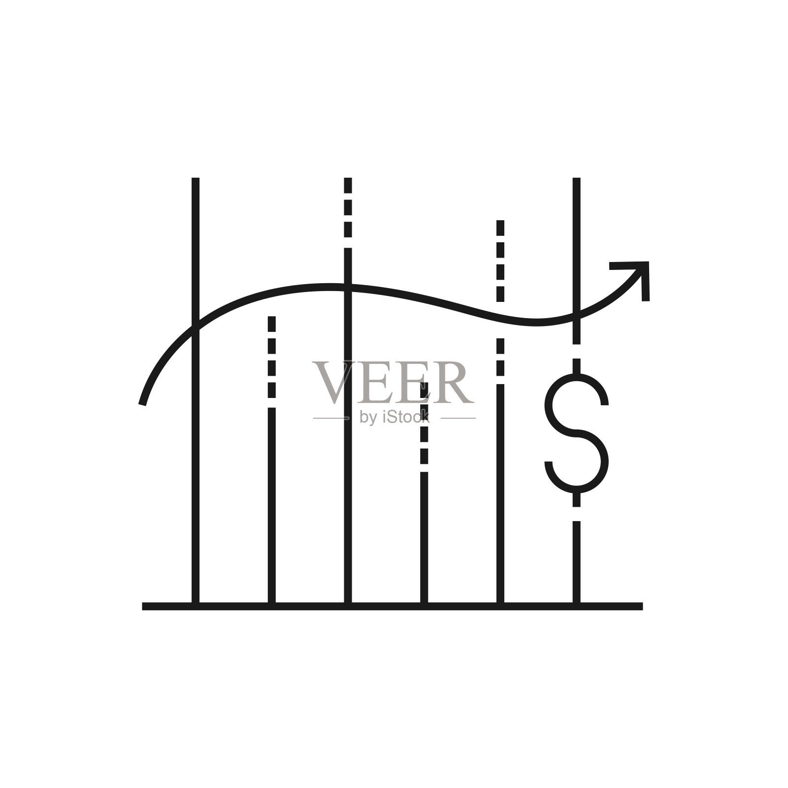 金融图表线图标矢量插图。图标设计的标志,移动应用程序,网站,用户界面,用户体验,标志,符号。插画图片素材
