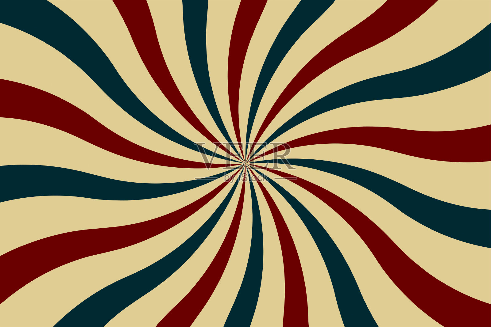 复古的背景与弯曲的射线或条纹在中心。插画图片素材