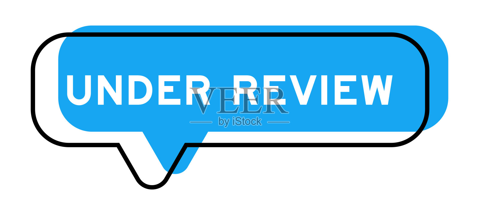 演讲横幅和蓝色的阴影,文字在白色的背景下审查插画图片素材