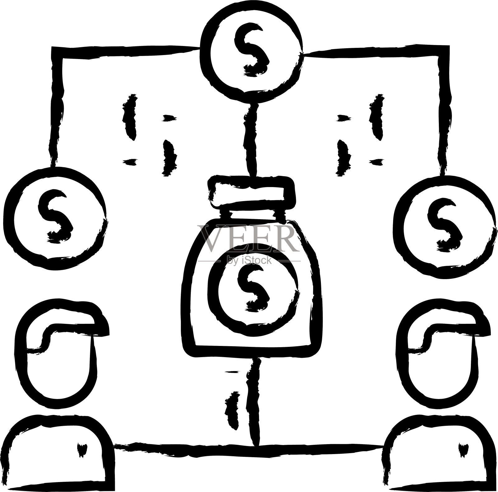 股权众筹手绘矢量图插画图片素材