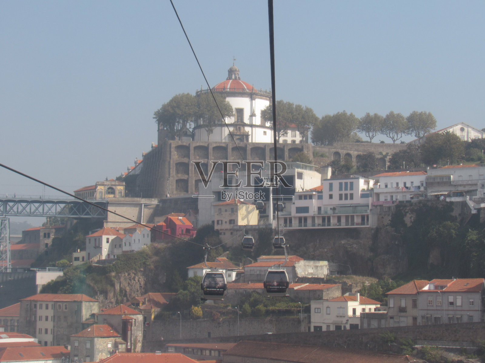 从缆车上看波尔图。照片摄影图片