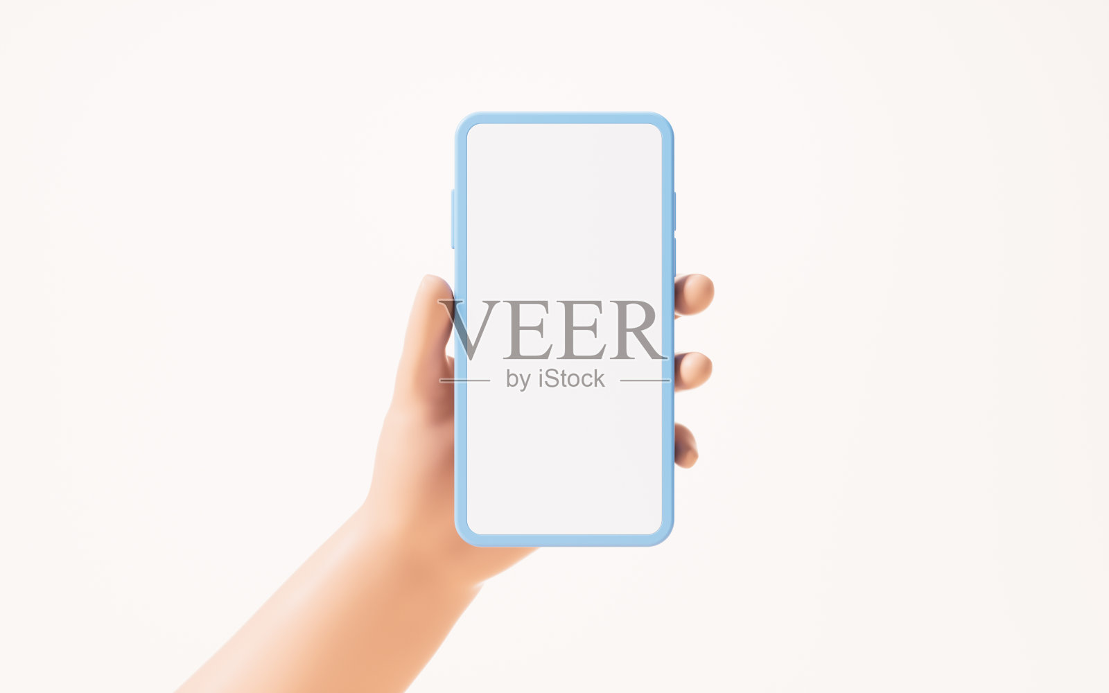 一只手拿着手机,3d渲染。照片摄影图片