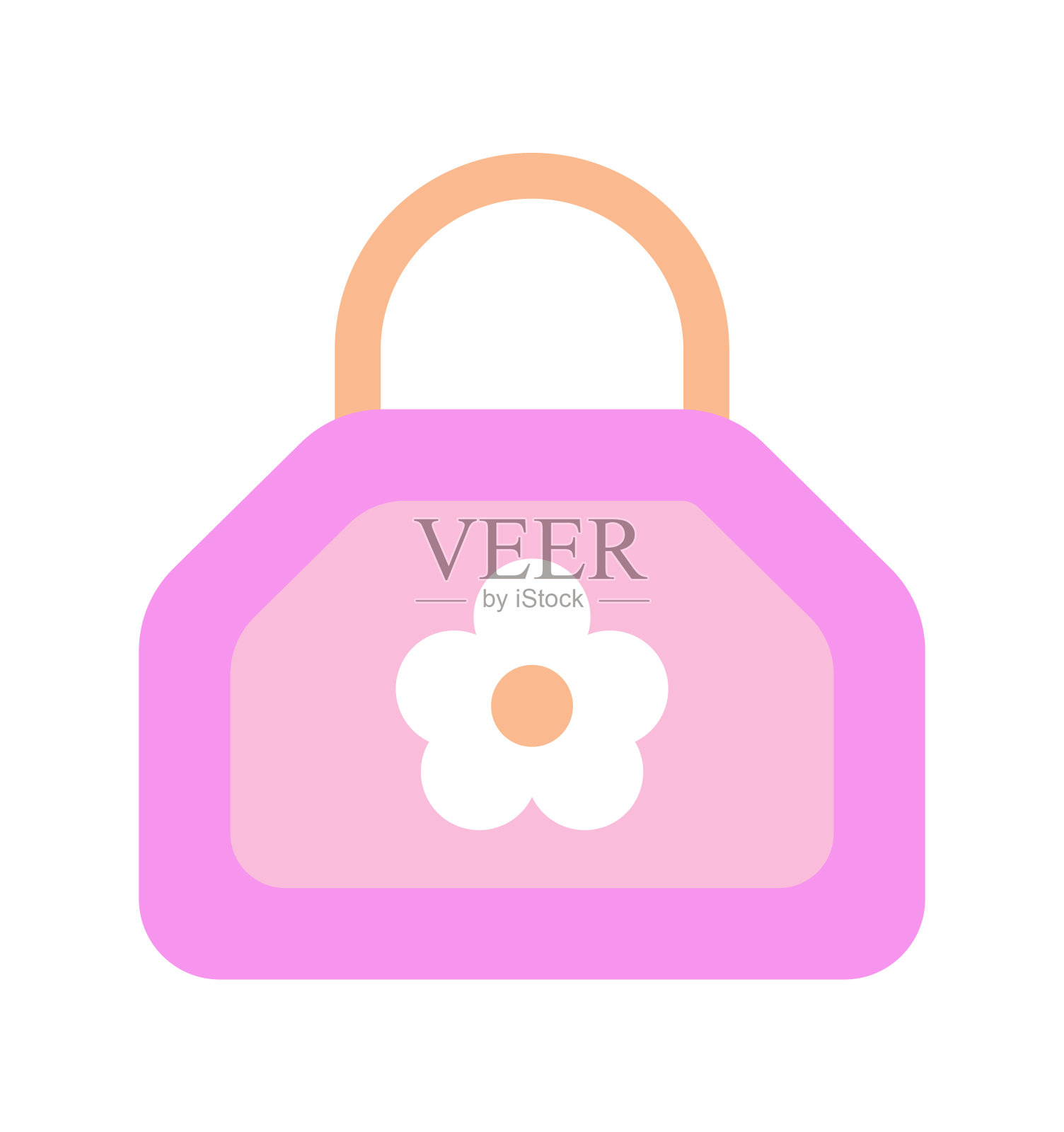 小女孩钱包半平颜色矢量对象插画图片素材