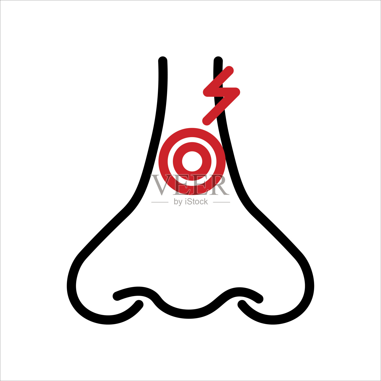 鼻子疾病图标矢量,插图,符号插画图片素材