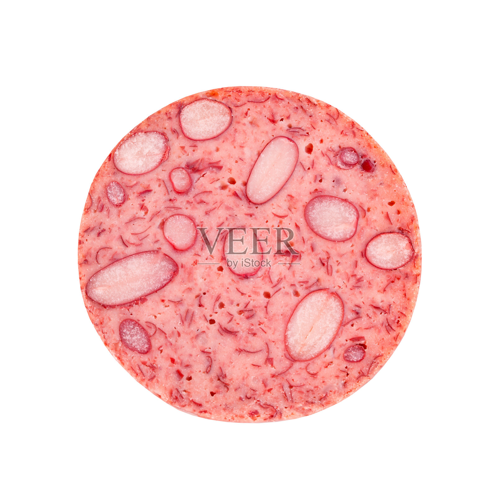 豆红卷,压圆片,孤立于白底,有裁剪路径照片摄影图片