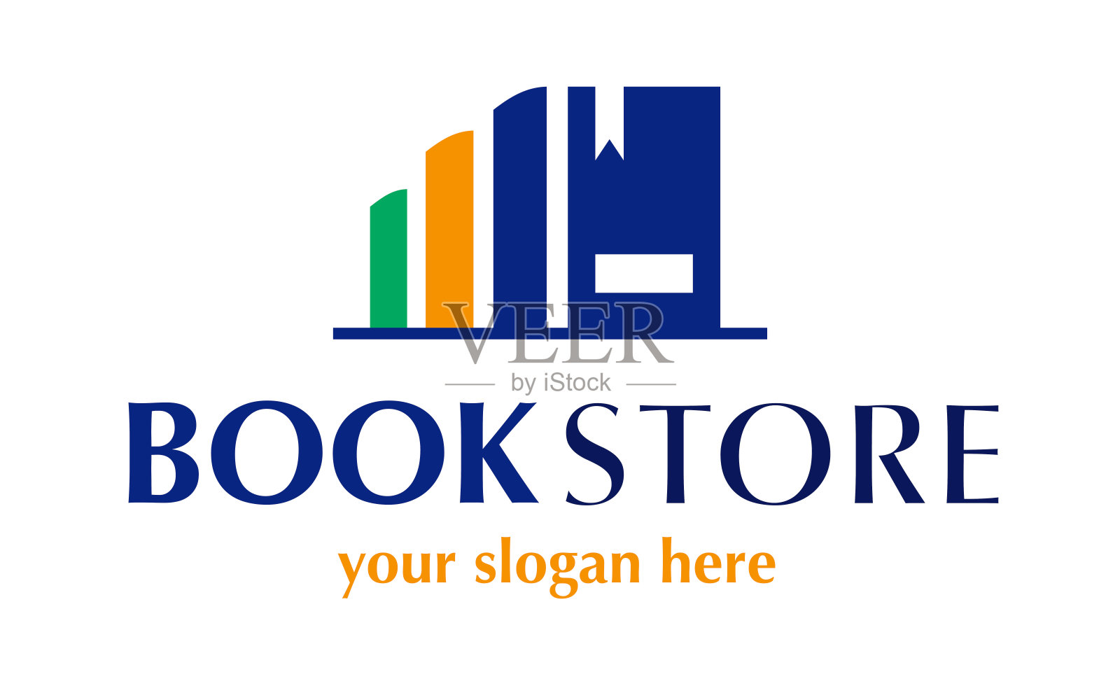 书店标志色彩风格孤立插画图片素材
