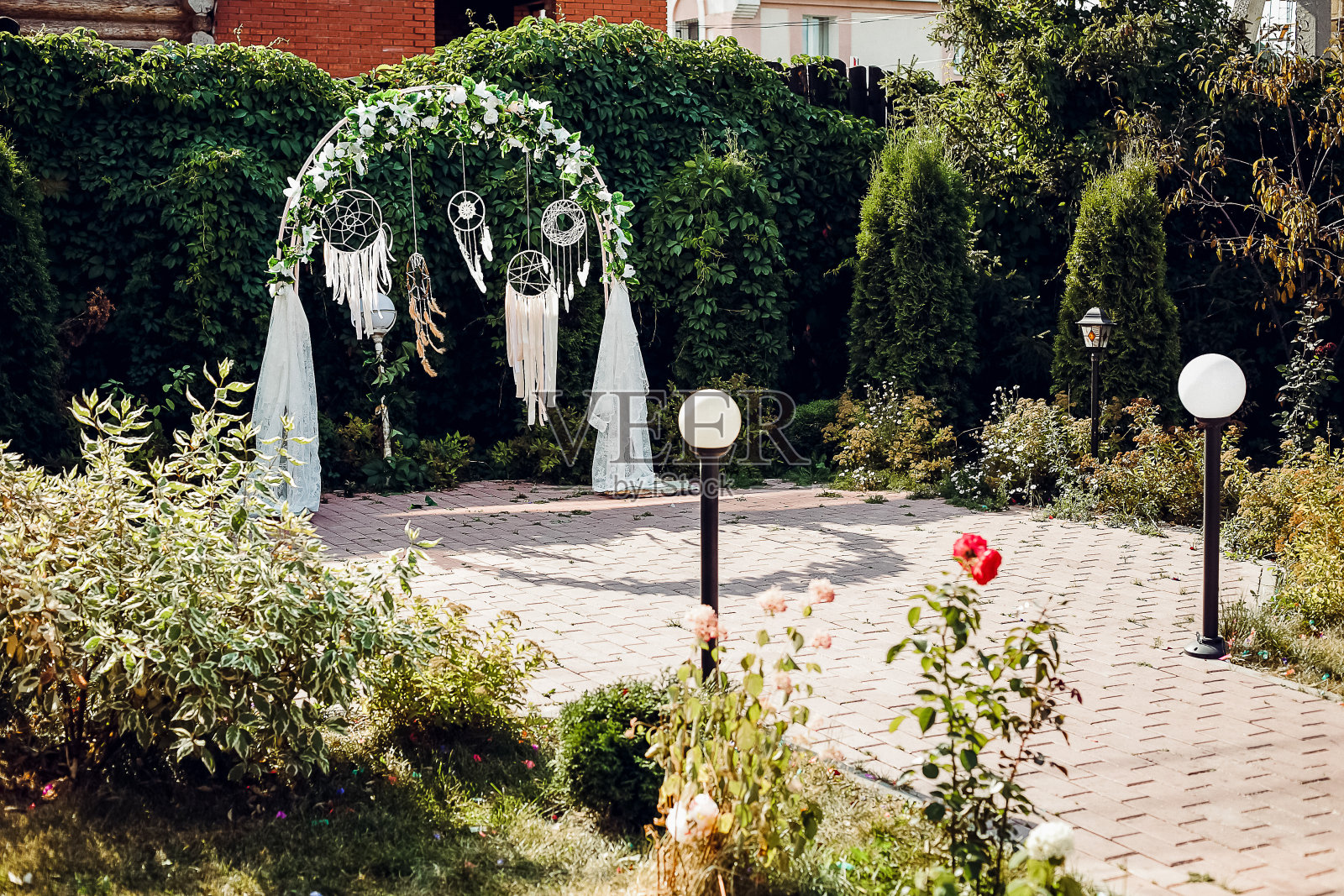 婚礼拱门,婚礼大门,出境登记照片摄影图片