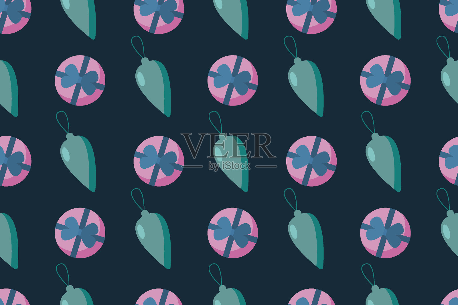 无缝矢量圣诞图案。插画图片素材