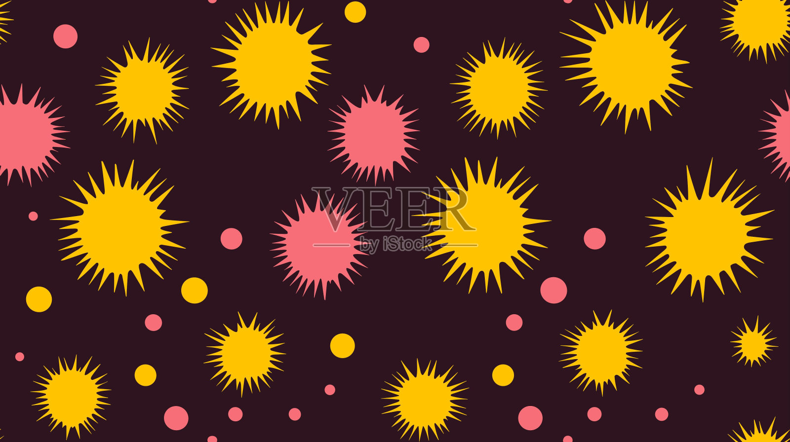 矢量插图。无缝模式。无缝儿童图案在一个橙色的背景。设计印刷品,衬衫和海报。手绘几何重复背景假期。插画图片素材