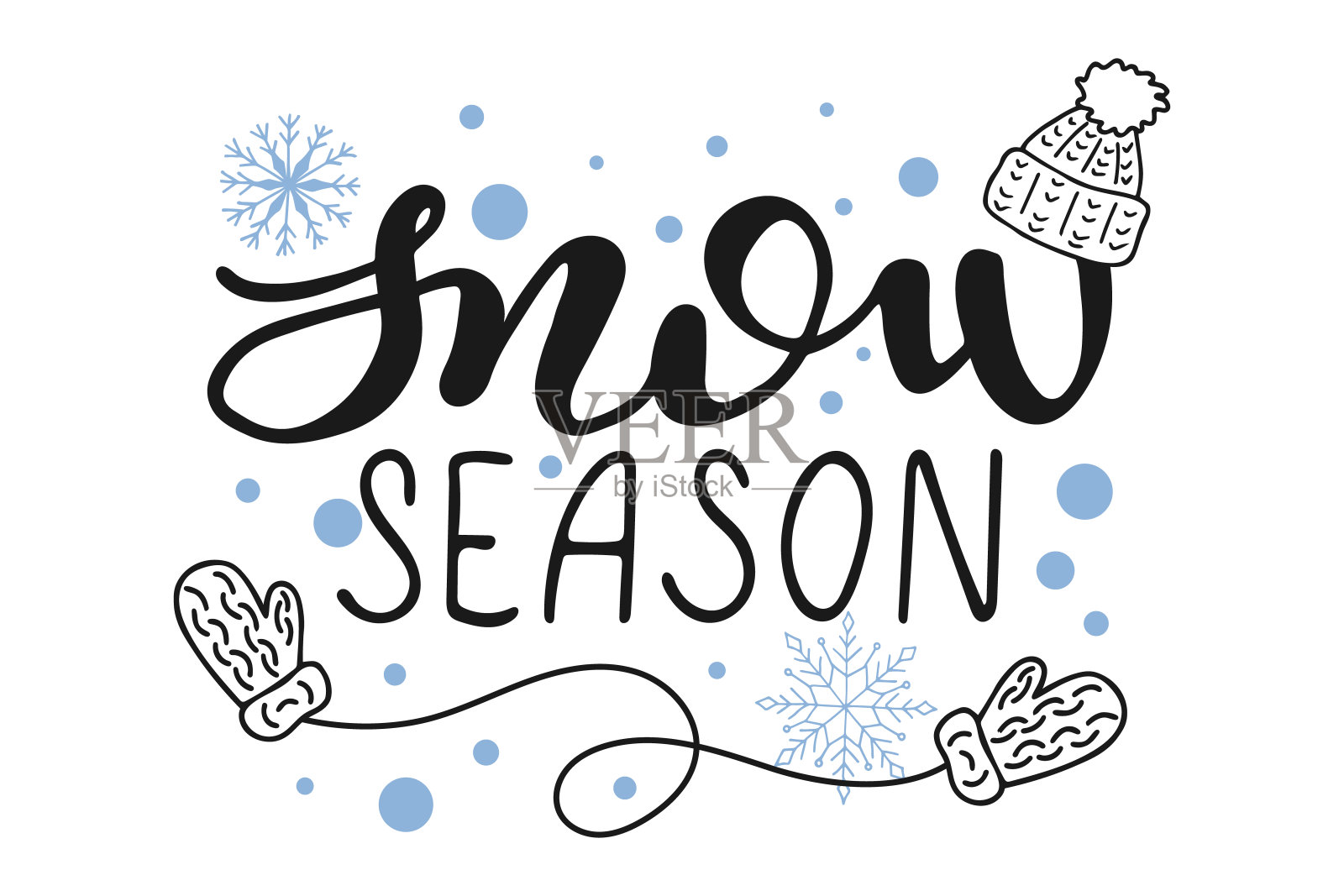 雪季手写字母。节日的概念插画图片素材