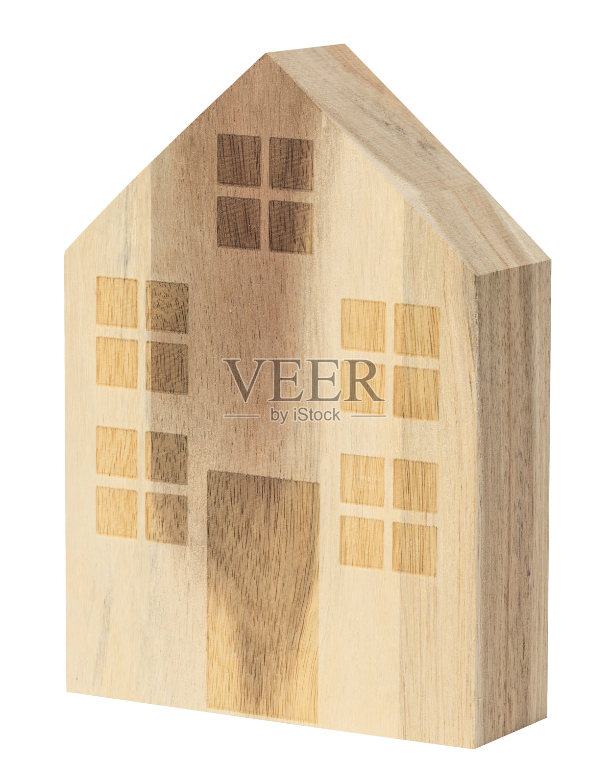 白色孤立背景上的玩具木屋照片摄影图片