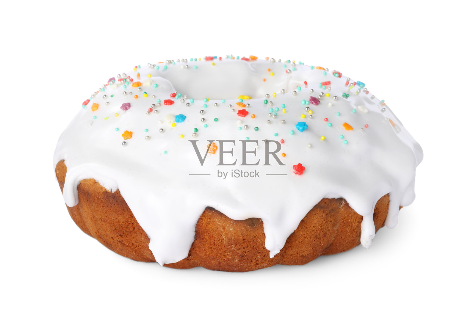 复活节蛋糕在白色蛋糕上撒上糖屑照片摄影图片