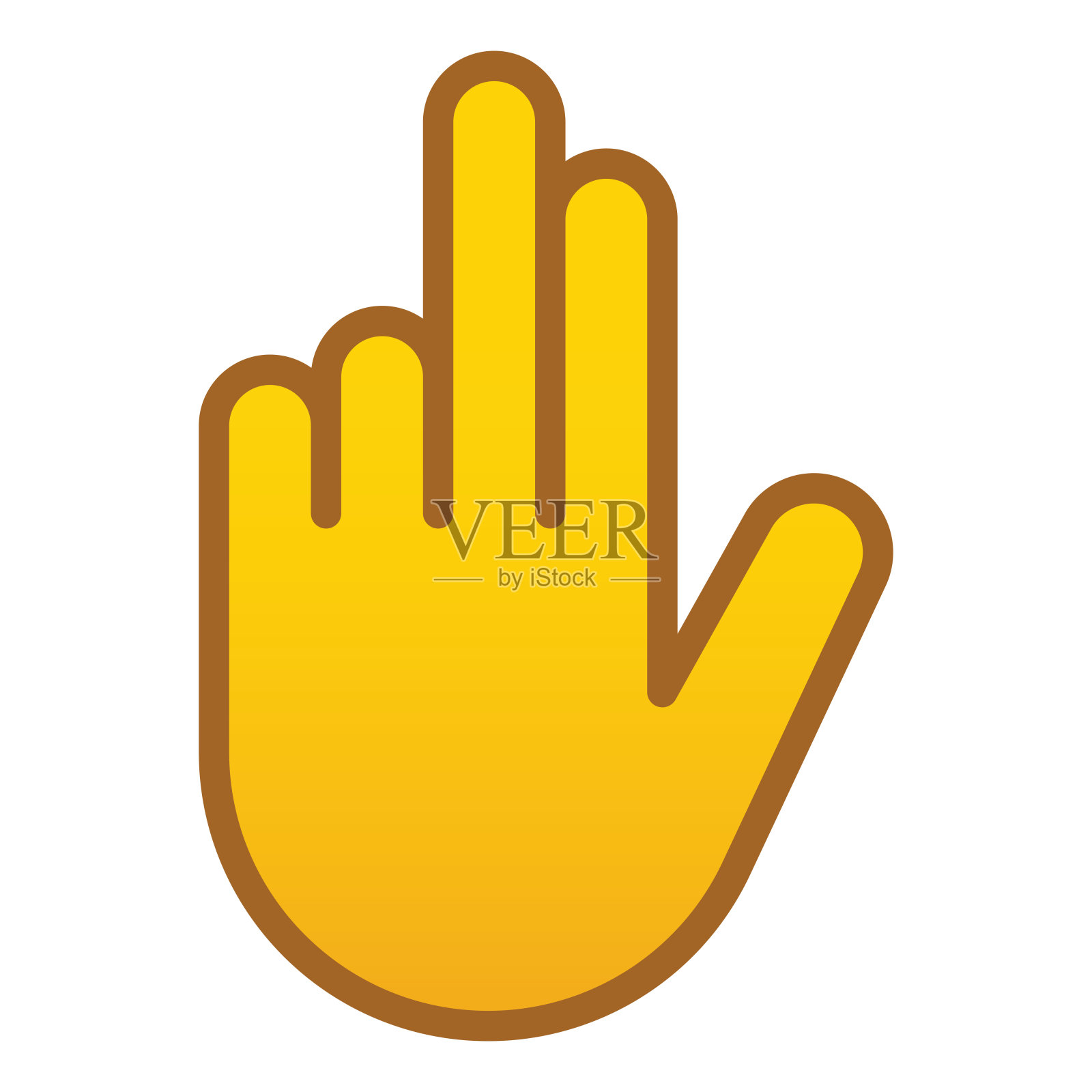 手图标-可编辑的笔画插画图片素材