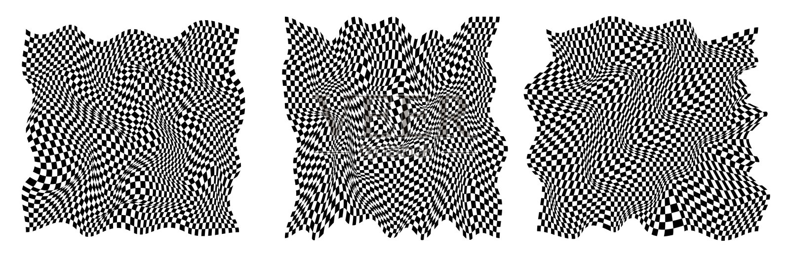 一组扭曲的方格背景插画图片素材