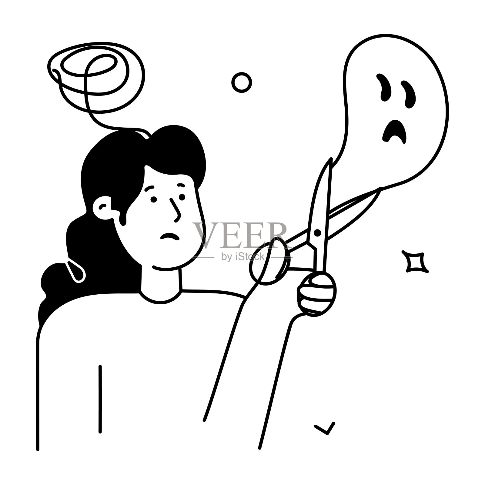 克服恐惧插画图片素材