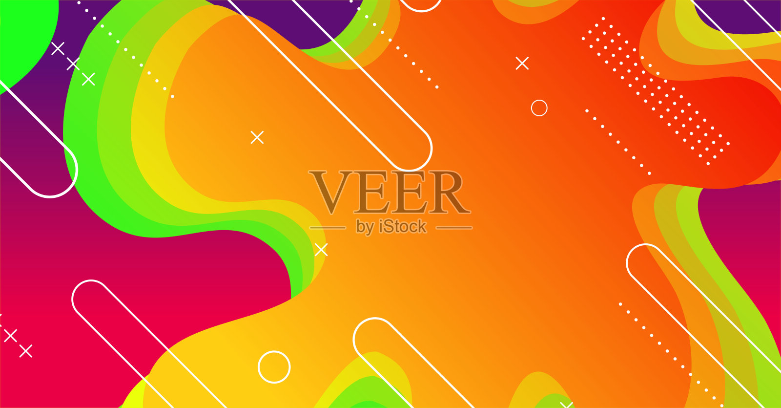 抽象液体波背景与彩色背景插画图片素材