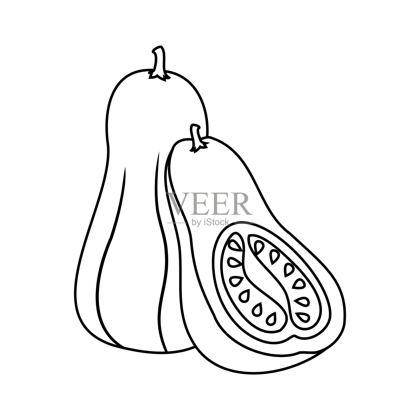 冬南瓜图标。插画图片素材