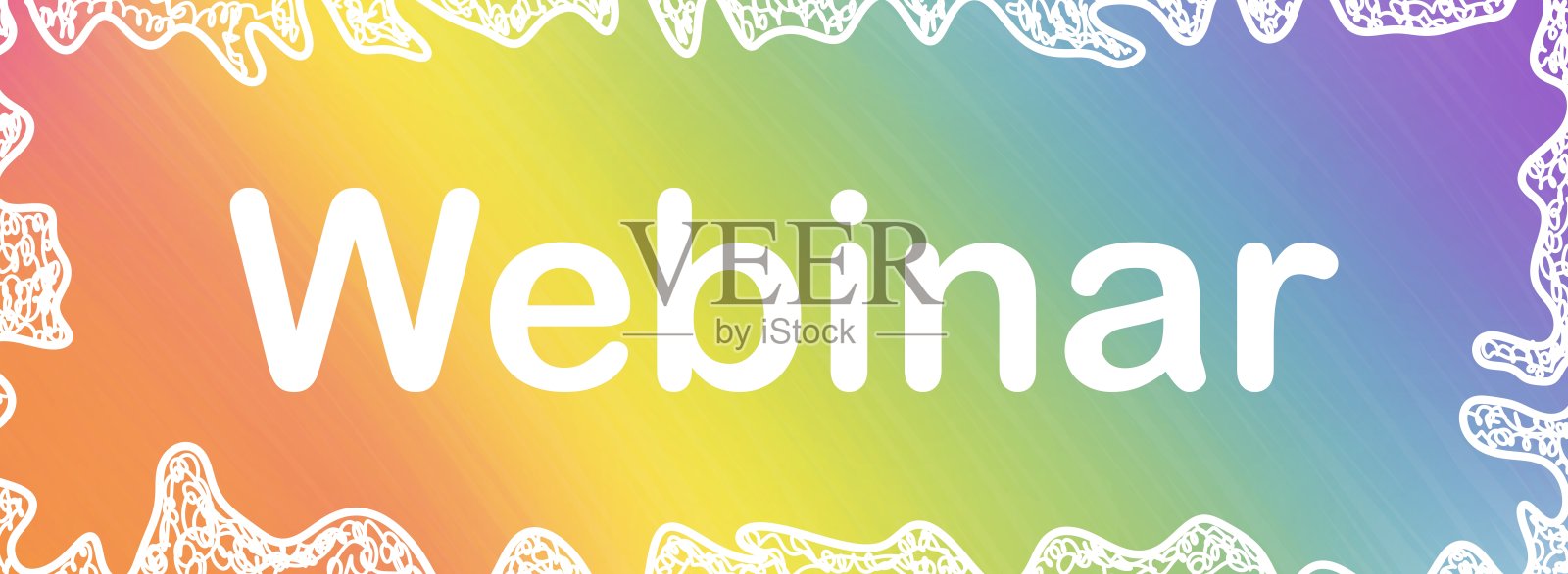 网络研讨会彩色静音梯度涂鸦边界文本横幅插画图片素材