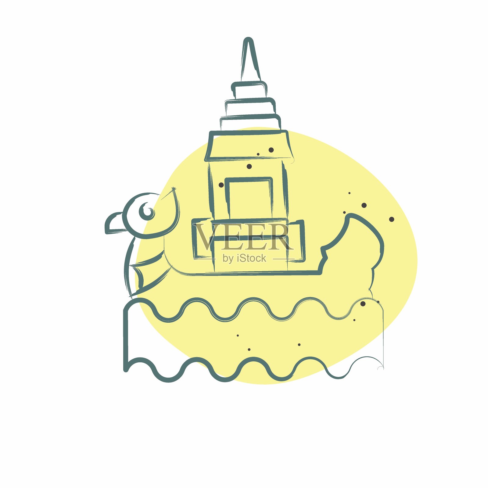 Icon Bon Om Touk。与柬埔寨有关的象征。色斑样式。简单的设计可编辑。简单的说明插画图片素材