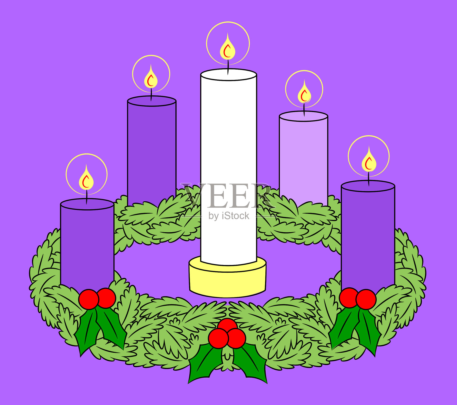 出现花环插画图片素材