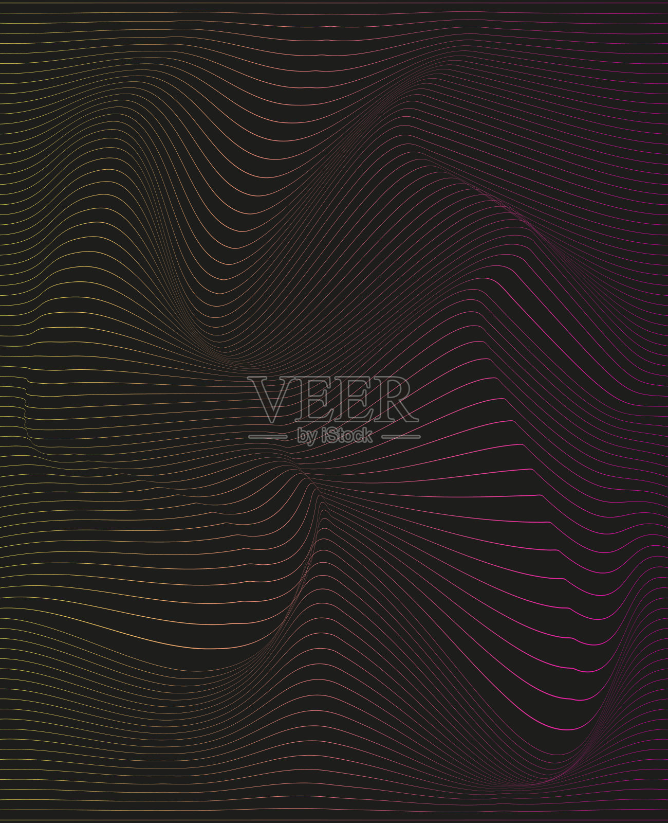 扭曲的垂直霓虹灯网…时尚复古的20世纪80年代,21世纪的风格。抽象的海报。赛博朋克元素在时尚的迷幻狂欢风格。插画图片素材