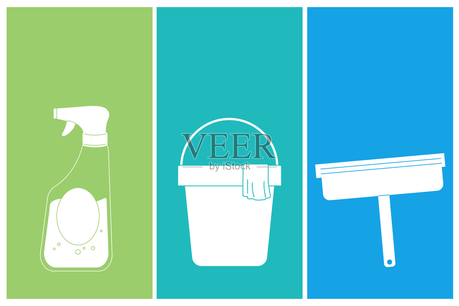 清洁剂,喷雾剂,窗户清洁刷,桶轮廓清洁插画图片素材