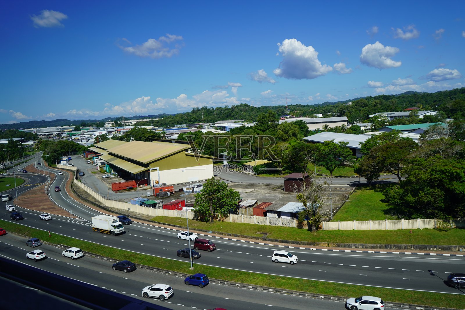 高角度街景照片摄影图片